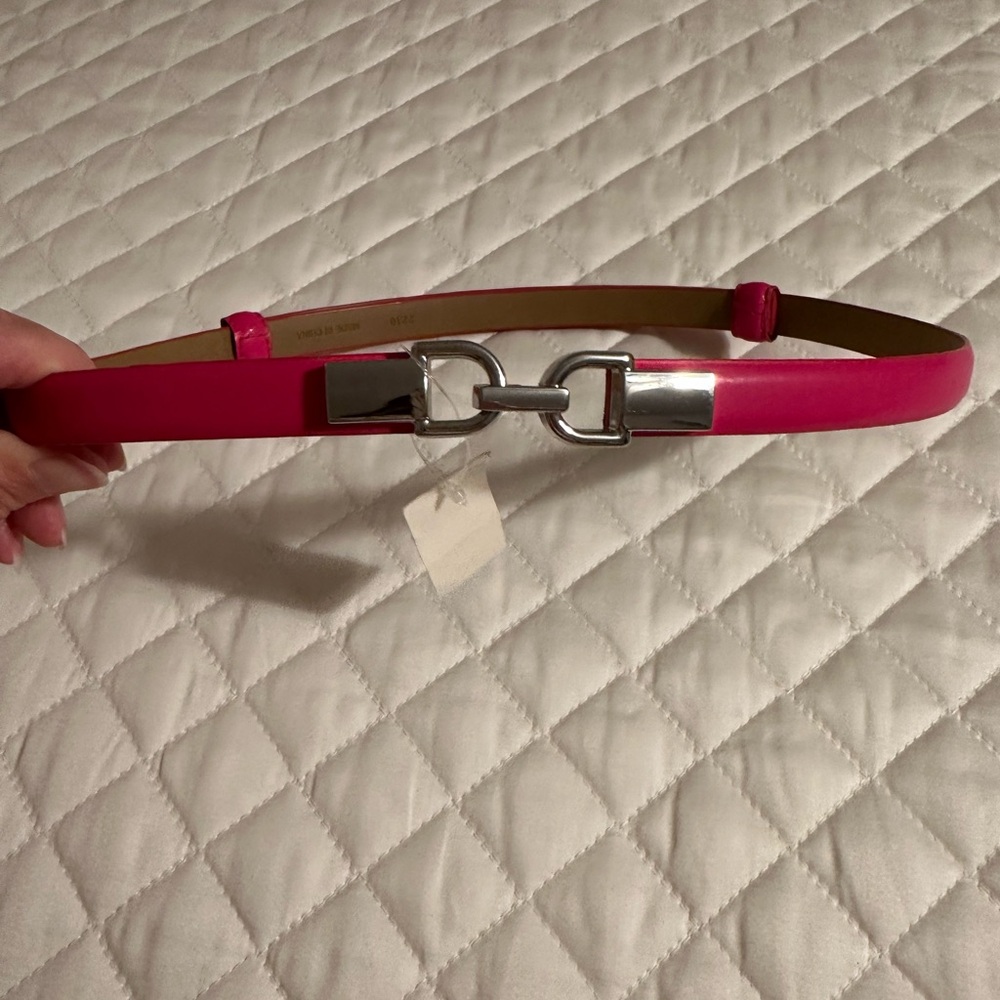 Talbots Fuchsia Belt with Silver Clasp